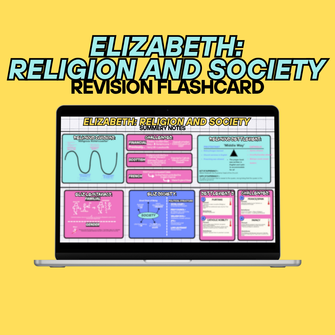 ELIZABETH: RELIGION AND SOCIETY Revision Flashcard