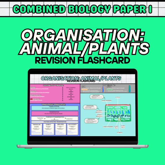 ORGANISATION: ANIMAL/PLANTS Revision Flashcard (Combined Paper 1)
