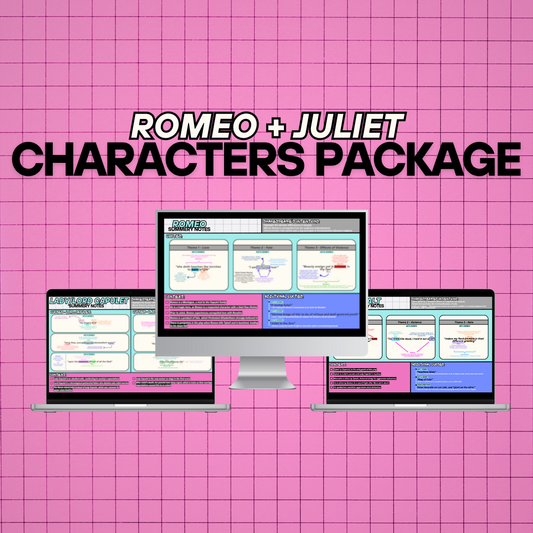 Romeo and Juliet Revision Flashcard Set (All Characters)